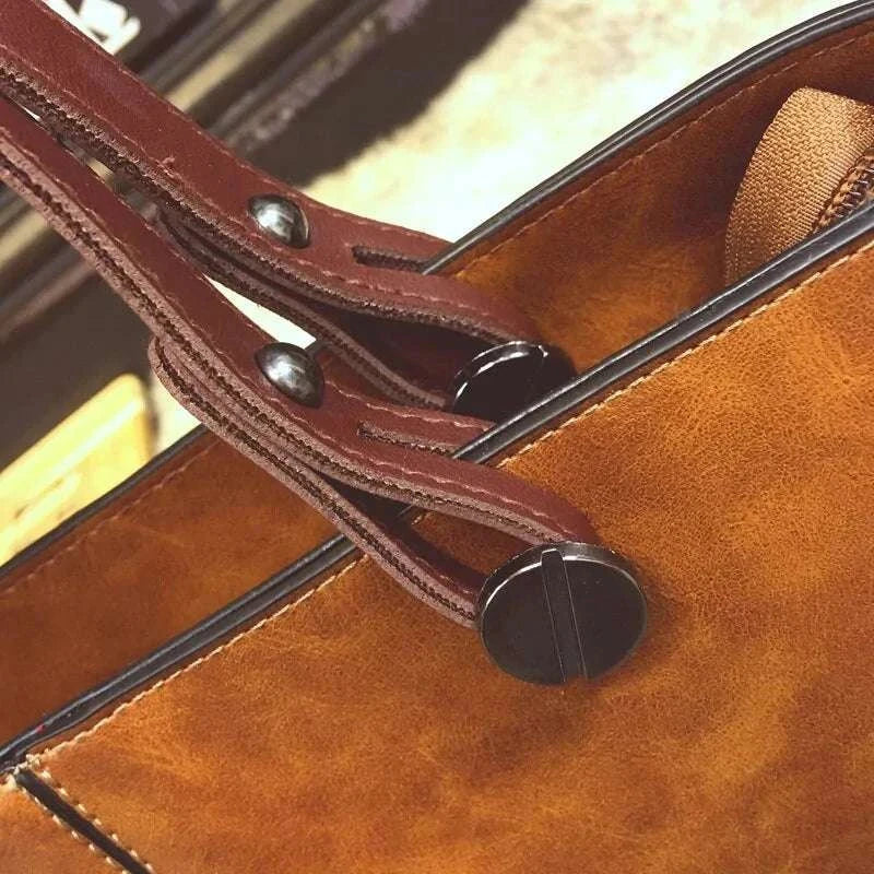 Wax Oil Leather Bag with handcrafted elegance, rich texture, and durable stitching.