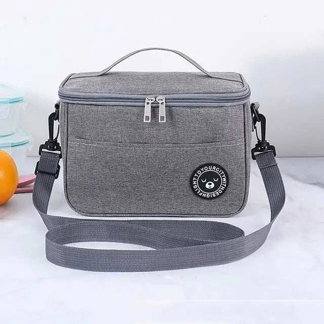 Waterproof Food Thermal Bag with adjustable shoulder strap and spacious design.