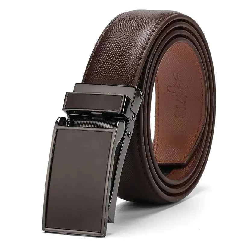 Men's belt with sleek design and adjustable metal buckle.