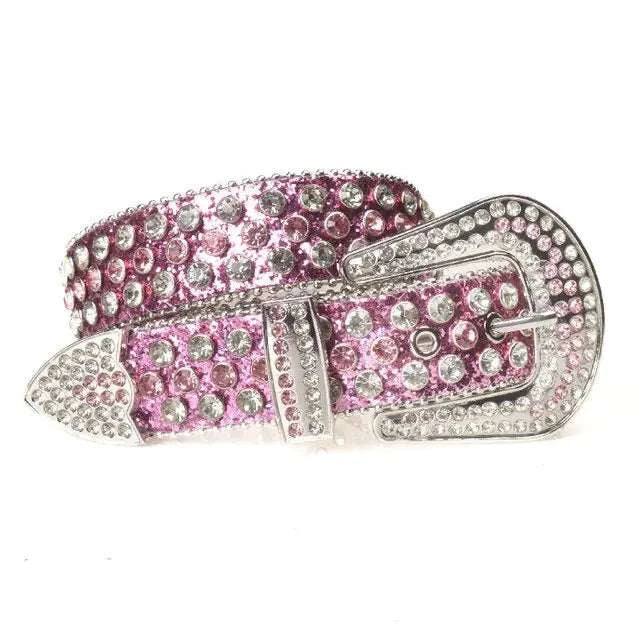 Diamond Studded Belt with rhinestones in a western design, perfect for adding glamour and style.