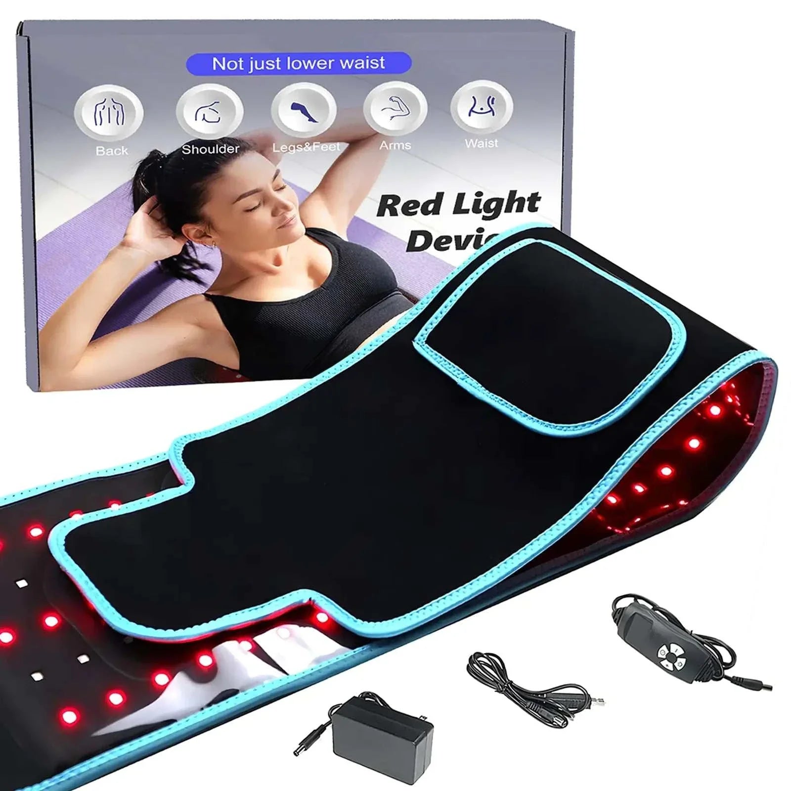 Body LED Therapy Belt with red light therapy, promoting muscle recovery and pain relief.