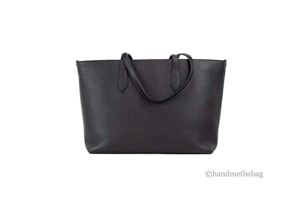 Burberry Ardwell Medium Black Branded Pebble Leather Shoulder Tote