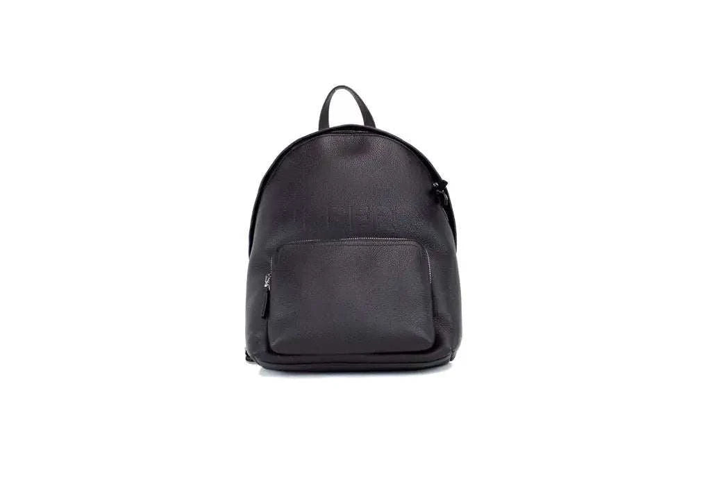 Burberry Abbeydale Branded Black Pebbled Leather Backpack Shoulder Bookbag