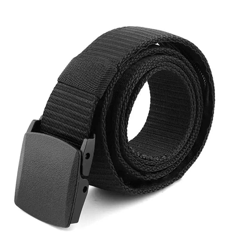 Black Stealth Belt rolled up with a sleek, minimalist design for discreet storage and style.