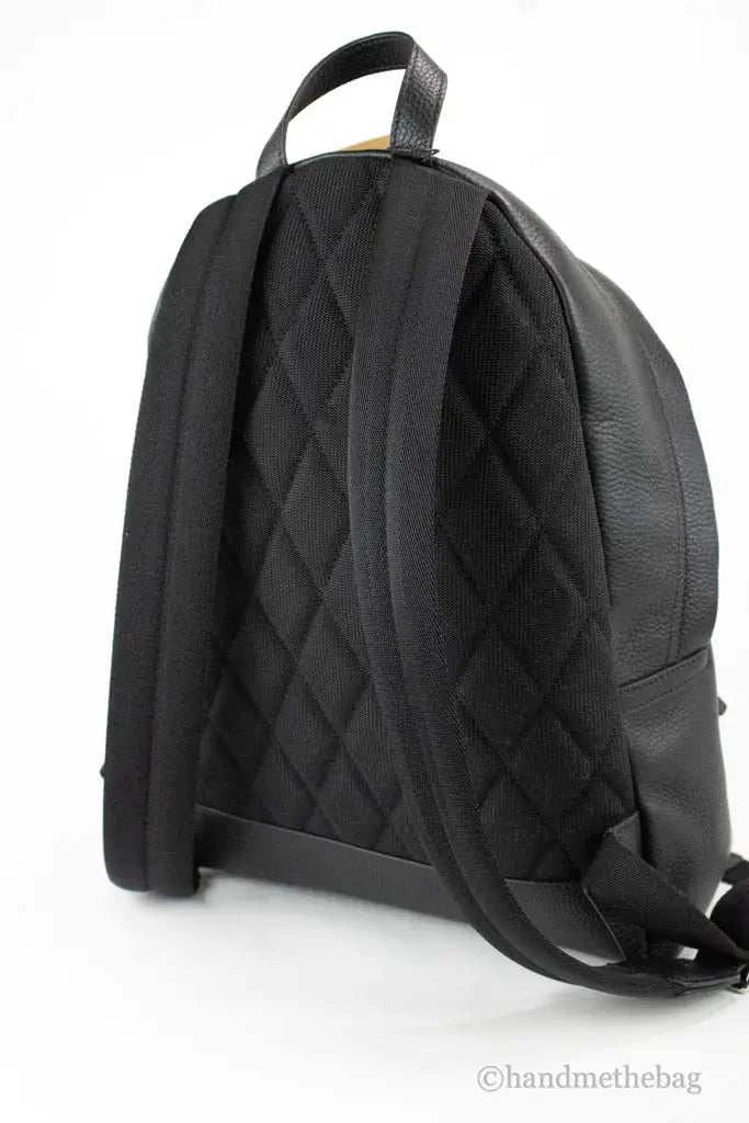 Burberry Abbeydale Branded Black Pebbled Leather Backpack Shoulder Bookbag