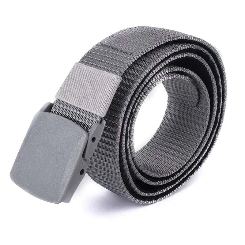 Gray Stealth Belt with buckle, combining style and discreet storage.