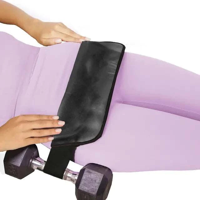 Hip Thrust Belt Glute Bridge Pad for enhanced lower body workouts with dumbbells.