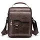 Men Crossbody Bag in leather with multiple compartments and adjustable strap.