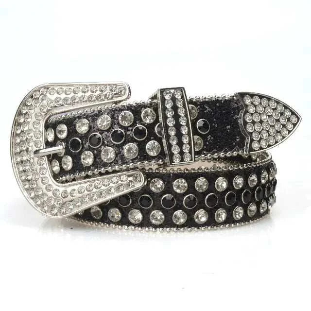 Diamond Studded Belt with rhinestones and western-inspired design