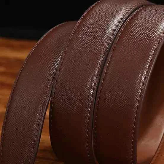 Men's leather belt, premium quality, sleek design, adjustable fit, brown color