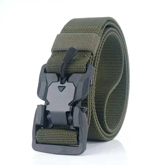 Tactical quick release military belt with sturdy buckle and durable nylon material.