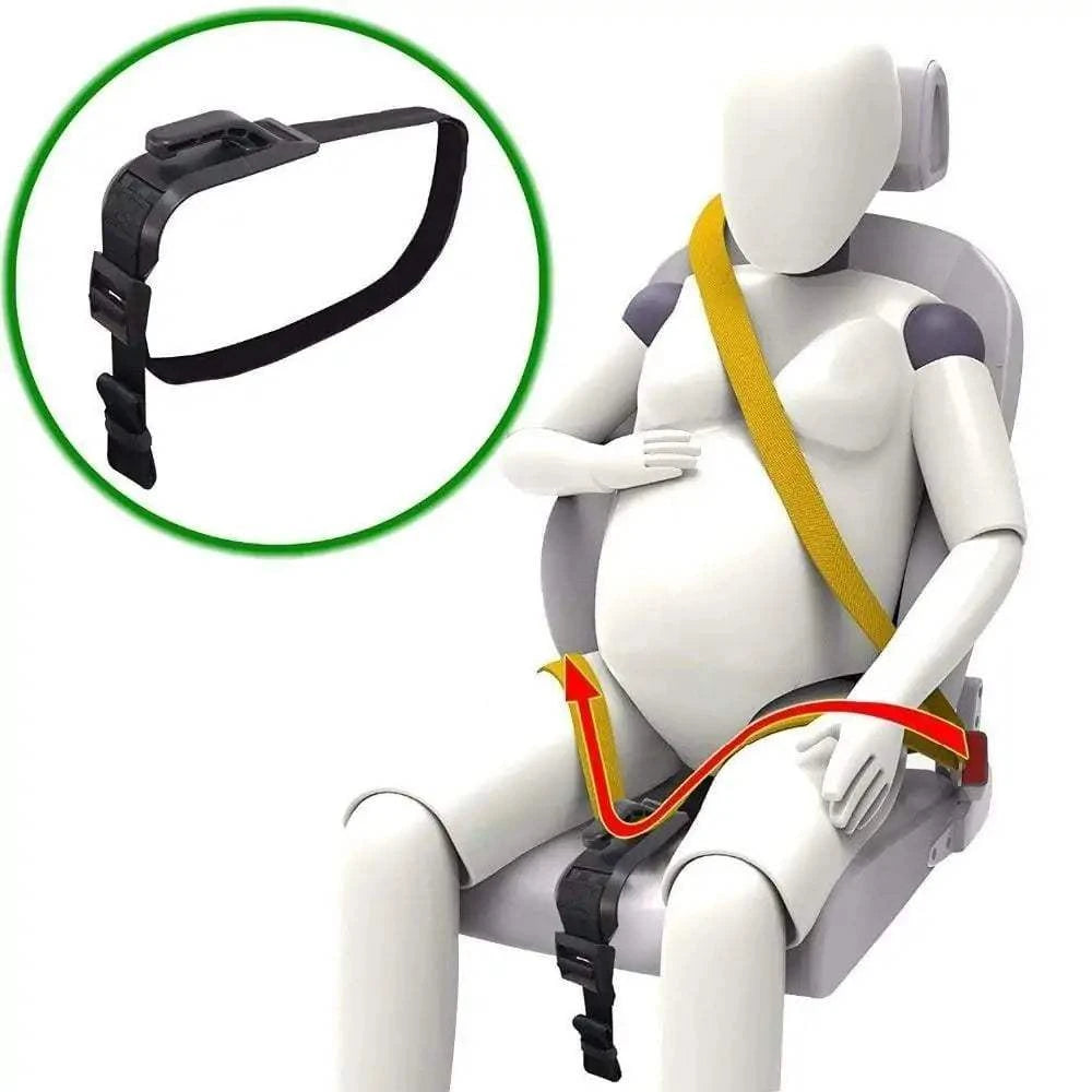 Pregnancy seat belt adjuster for safe and comfortable travel during pregnancy.