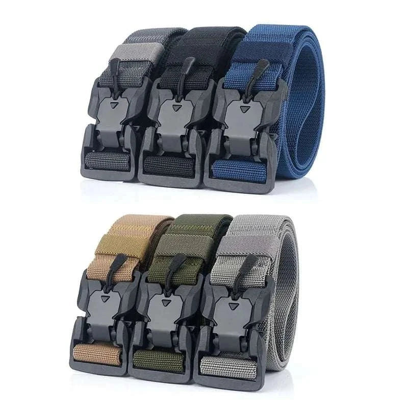 Tactical quick release military belt with sturdy buckle and durable nylon material.