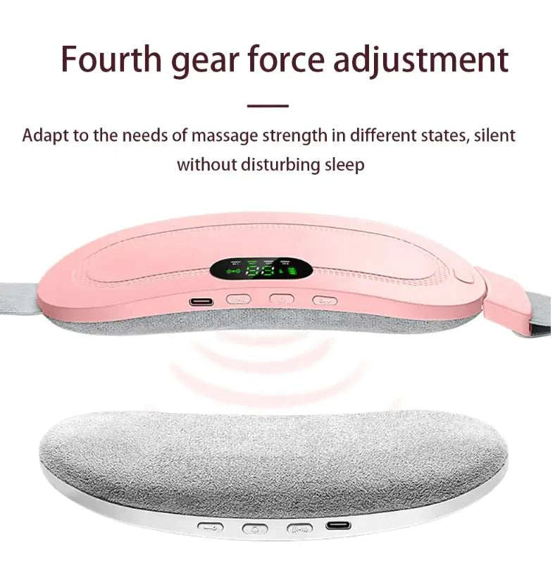 Abdominal Massage Belt with adjustable settings and silent operation for targeted relief.