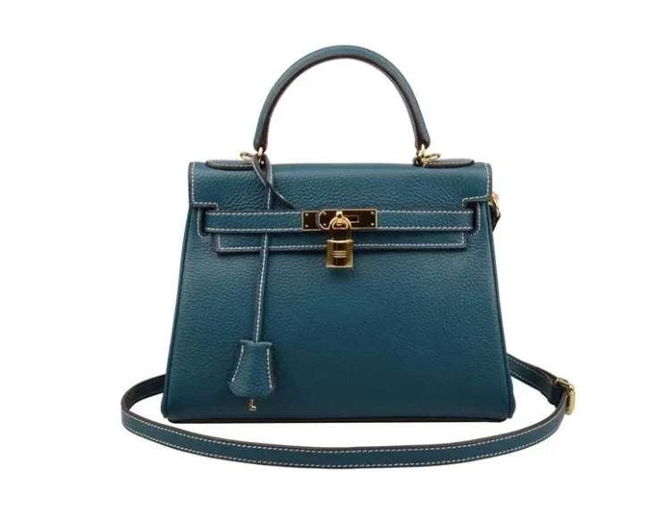 Elegant teal Los Angeles Bag with sleek design and premium materials.