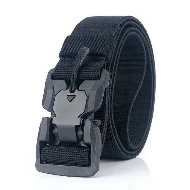 Tactical quick release military belt with durable nylon and sturdy buckle.