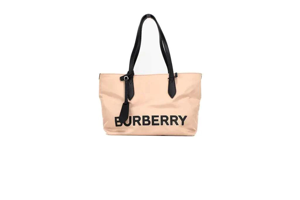 Burberry Small Rose Beige Branded Econyl Nylon Tote Bag