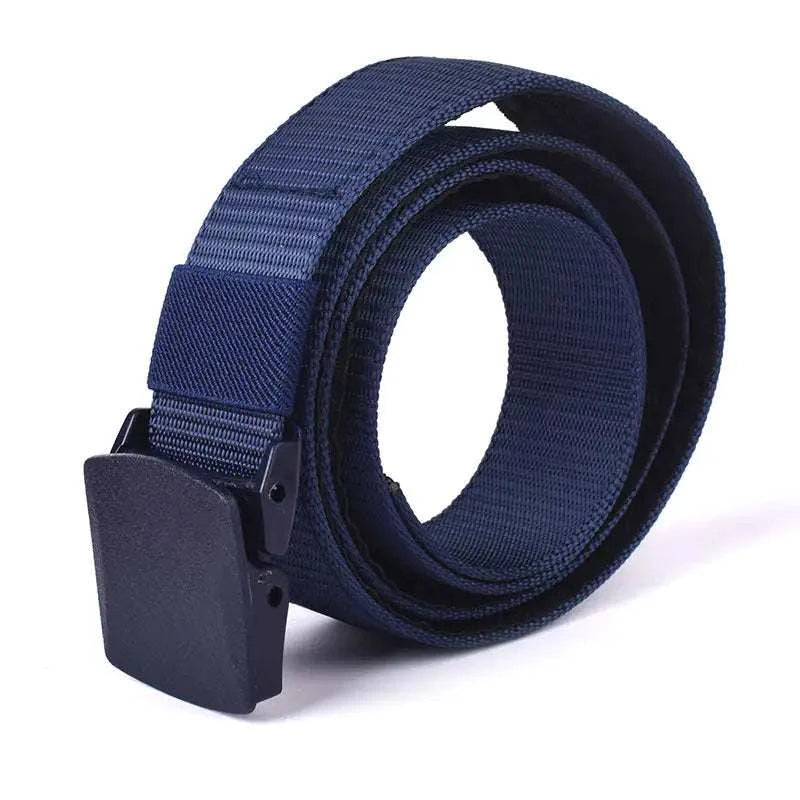 Stealth Belt in navy blue, sleek design, discreet storage, stylish accessory.