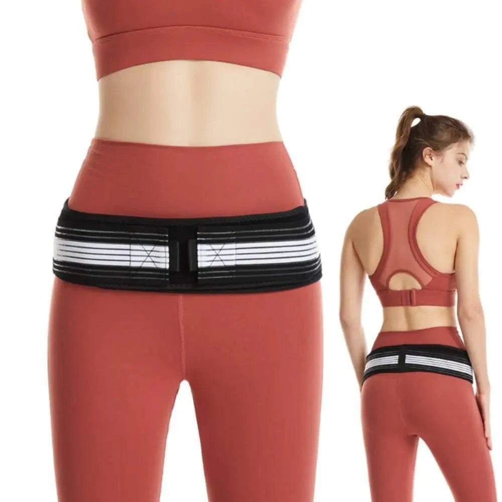 SI Joint Hip Belt for hip and lower back pain relief, offers stabilizing compression and lumbar support, ergonomic design.