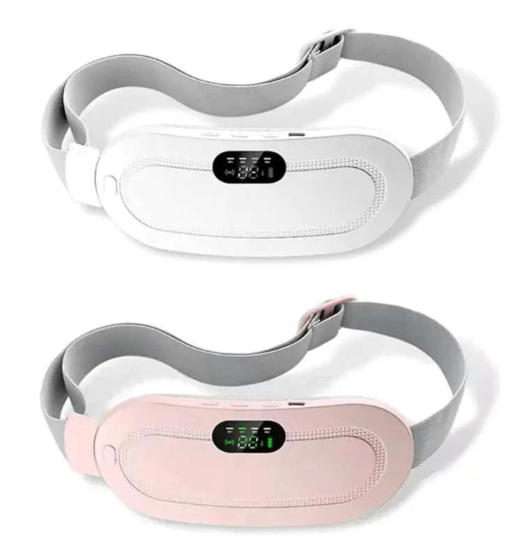 Abdominal Massage Belt in white and pink, designed for relaxation and core strengthening.