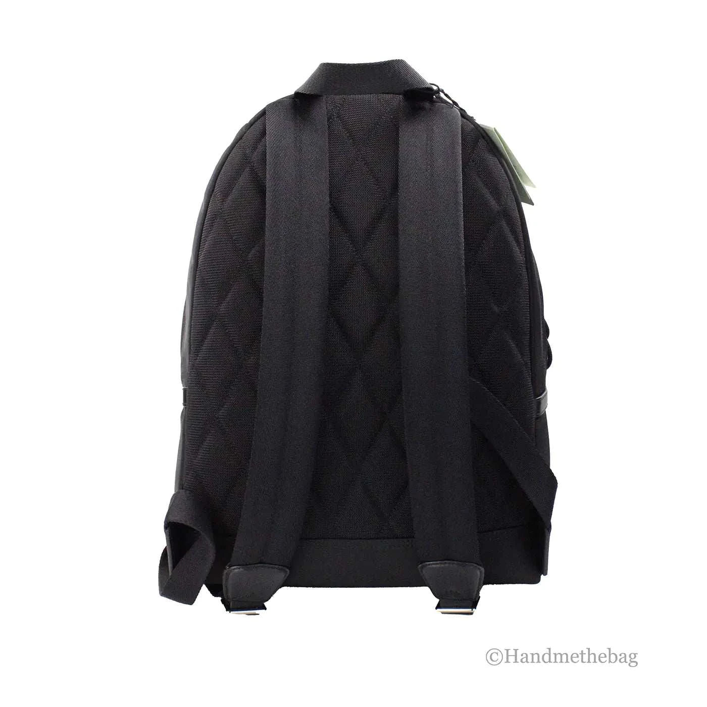 Burberry Abbeydale Stamp Branded Black Nylon Backpack