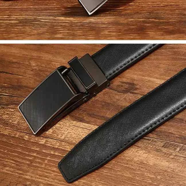 Men's belt with sleek design crafted from premium leather and metal buckle, perfect for versatile styling.