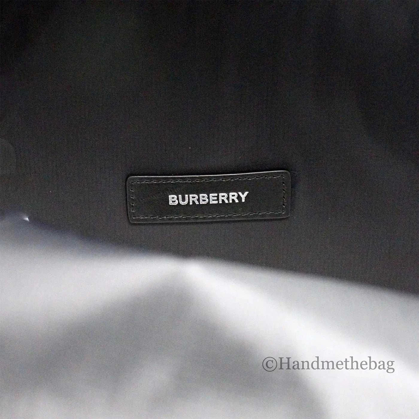 Burberry Abbeydale Stamp Branded Black Nylon Backpack