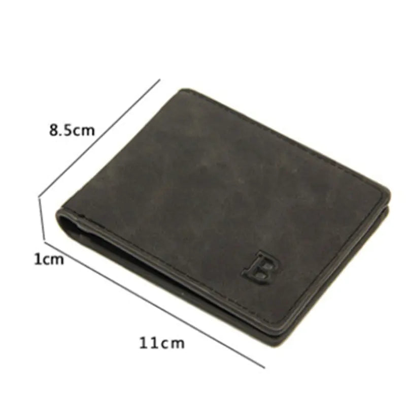 Men's wallet with coin bag, sleek minimalist design, solid color, 11x8.5 cm.