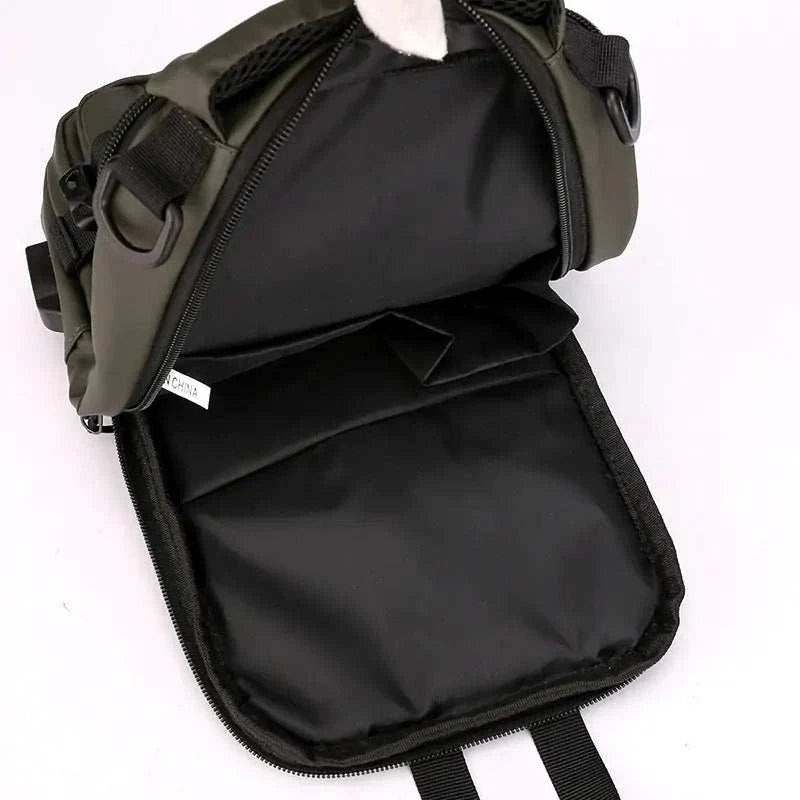 USB Charging Body Bag with built-in USB port and multiple compartments for convenience and style.