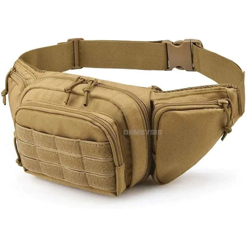 Tactical Gun Waist Bag Holster in high-quality nylon with multiple compartments for firearm accessibility and protection.