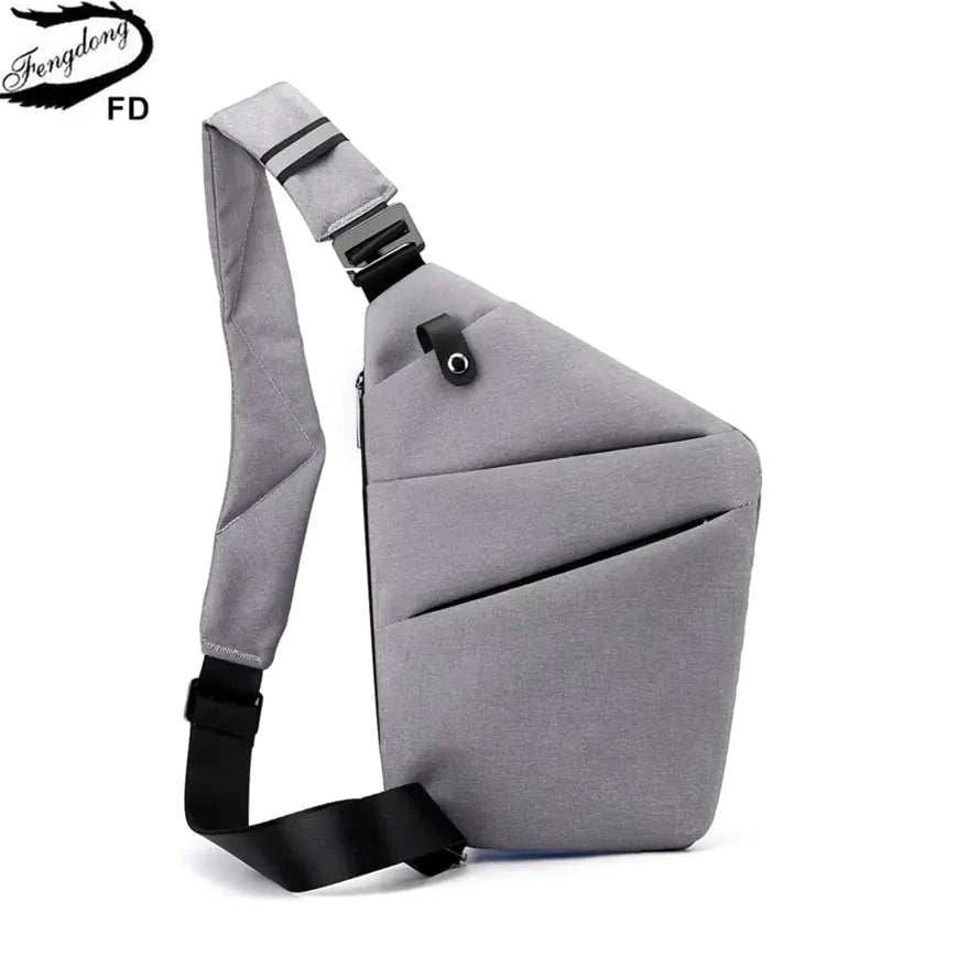 Ultra-thin chest bag for men, sleek minimalist design, lightweight and versatile for active lifestyles.